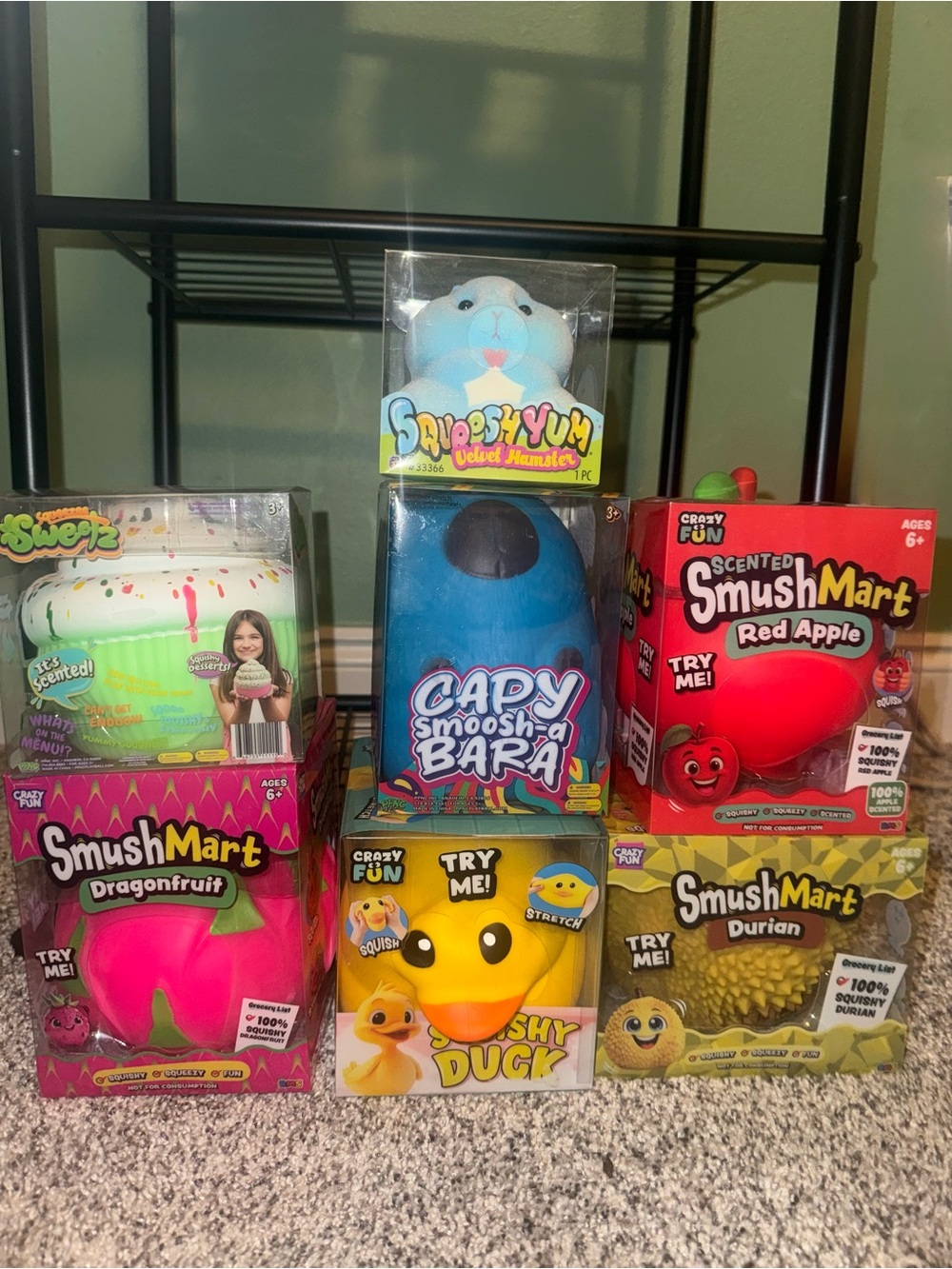 SmushMart Five Below Squishy Bundle! Apple Cupcake DragonFruit Durian